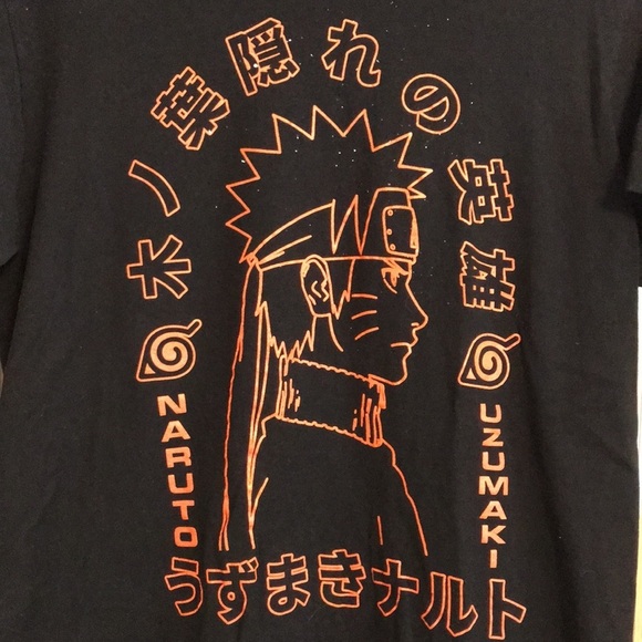 Naruto Shippuden 20th Anniversary graphic T shirt size Medium black with orange - Picture 2 of 10